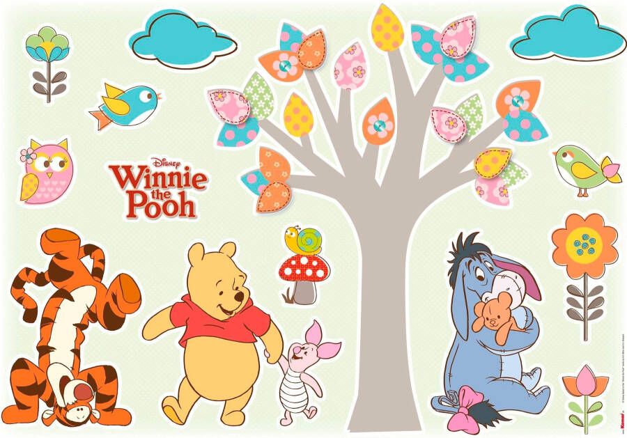 Komar Wandfolie Winnie Pooh Nature Lovers 50x70 cm (breedte x hoogte) zelfklevende wandtattoo (14-delig)