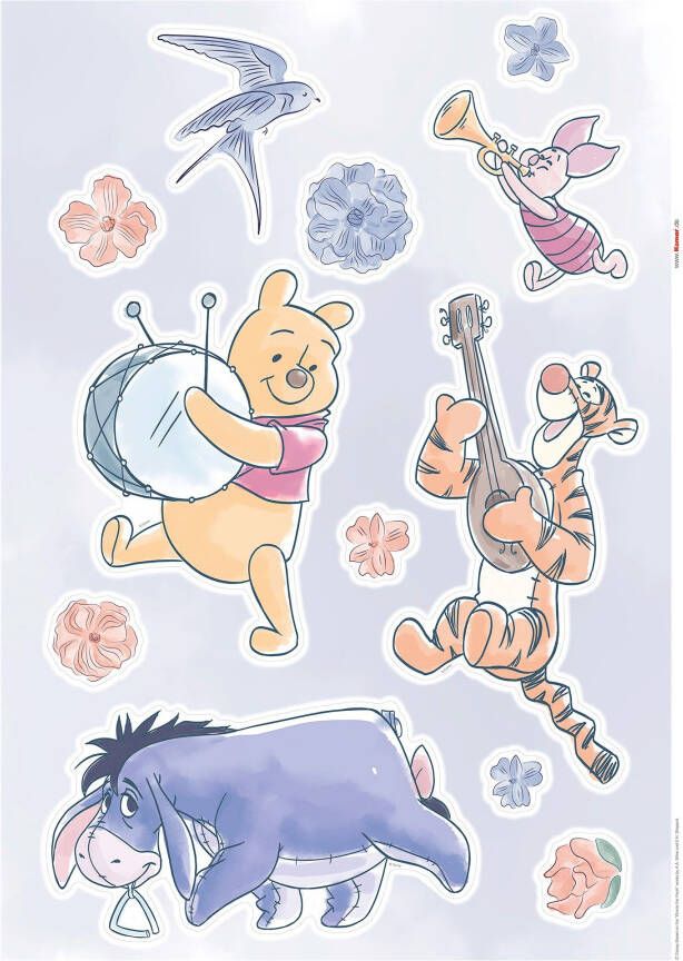 Komar Wandfolie Winnie the Pooh zelfklevend wandstickers kinderkamer (12-delig)