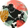 Komar Wandfolie Winter Tropics Black Panther 125 x 125 cm (breedte x hoogte) rond en zelfklevend (1 stuk) - Thumbnail 1