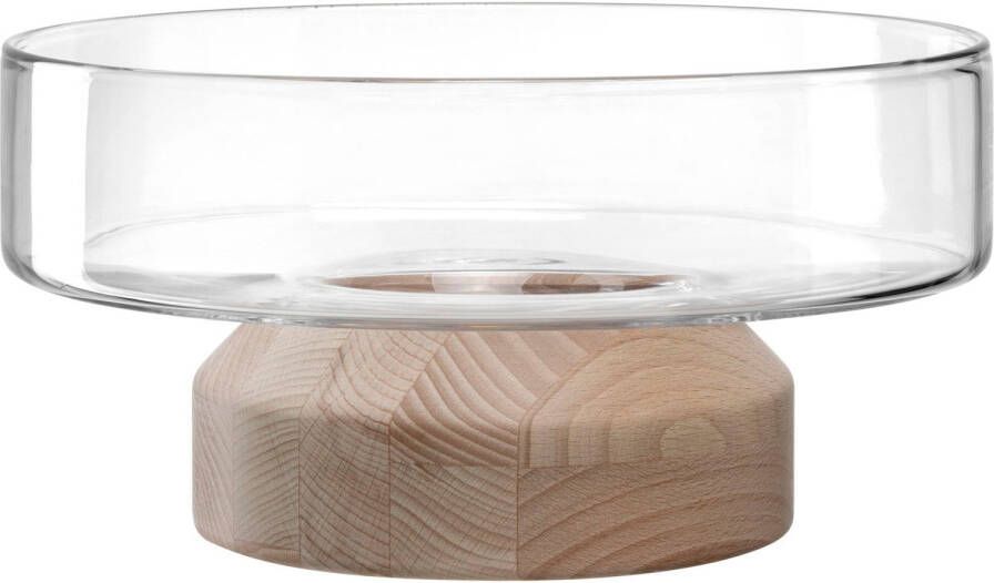 LEONARDO Decoratieve Schaal LEGNO 27 cm op houten sokkel (1 stuk)