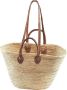 Locker Opbergmand Strandtas mandtas Palmtas met leren handvatten en leren hengsels strandstoel in Boho-stijl - Thumbnail 1