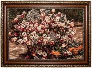 Morgenland Wandtapijt Schilderij-kleed figuratief 82 x 64 cm bijzonder zacht door microvezel