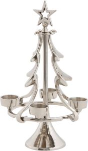 My home Adventsverlichting Jason kerstversiering Kaarshouder in bijzonder design dennenboom van aluminium (1 stuk)
