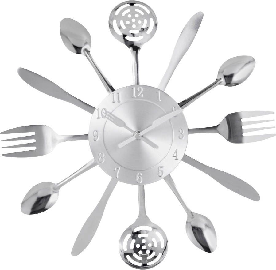 My home Wandklok "Cutlery" Keukenklok XXL rond ø 38 cm van metaal bestek (1-delig)