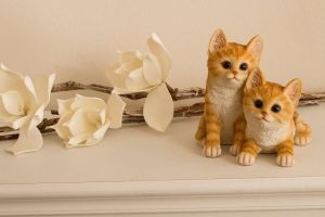 Myflair Möbel & Accessoires Decoratief figuur Kattenkop geel wit gestreept woonkamer