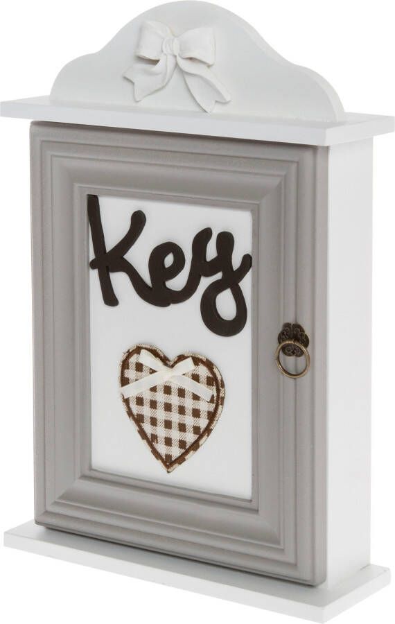 Myflair Möbel & Accessoires Sleutelkastje Svea wit met 6 haken shabby look