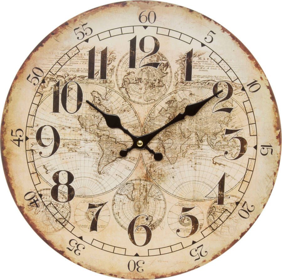 Myflair Möbel & Accessoires Wandklok "Wasmut" rond ø 34 cm vintage-look decoratief in keuken & woonkamer (1-delig)