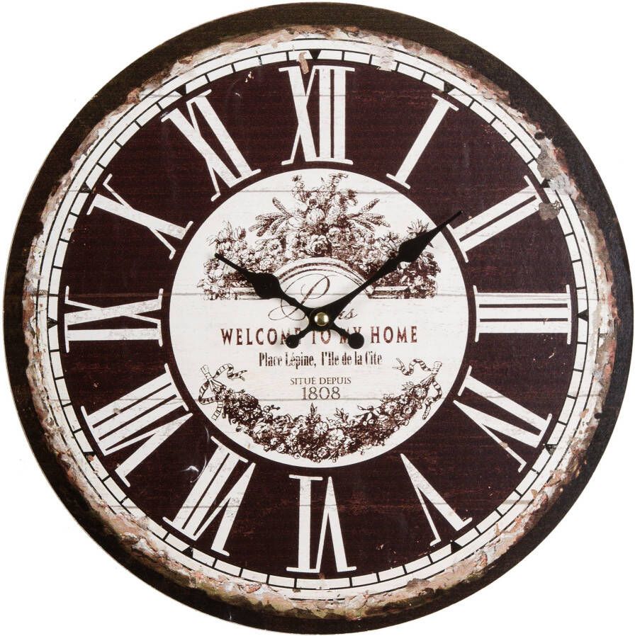 Myflair Möbel & Accessoires Wandklok "Welcome" rond ø 33 8 cm romeinse cijfers decoratief in keuken & woonkamer (1-delig)