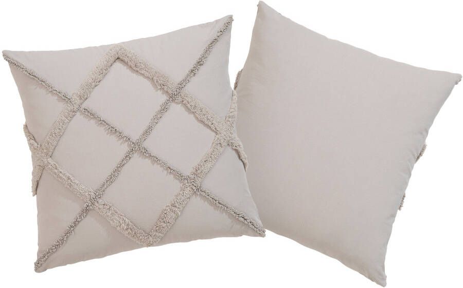 My home Sierkussen Monnia unikleur kussenovertrekken zonder vulling met ritssluiting(2 stuks)