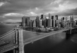 Papermoon Fotobehang Brooklyn Bridge black white