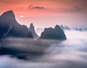 Papermoon Fotobehang Karst Mountains in Guilin China