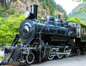 Papermoon Fotobehang Old Steam Locomotive