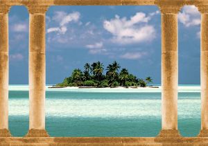 Papermoon Fotobehang Palmeneiland Malediven