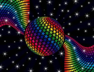 Papermoon Fotobehang Rainbow Disco Dance fluwelig vliesbehang eersteklas digitale print