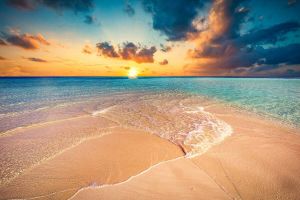 Papermoon Fotobehang Tropisch strand Malediven Vliesbehang eersteklas digitale print