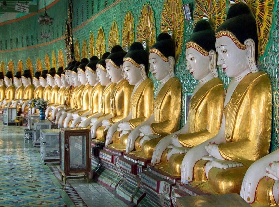 Papermoon Fotobehang U min Thonze boeddha s Vliesbehang eersteklas digitale print