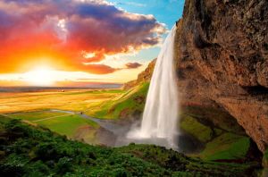 Papermoon Fotobehang Waterfall Iceland