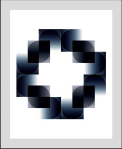 Places of Style Wanddecoratie Abstracte kunst met frame