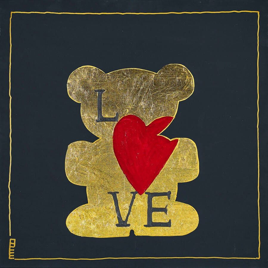 Queence Artprint op linnen Bears Love Premium canvasstof handgemaakt in Duitsland (1 stuk)