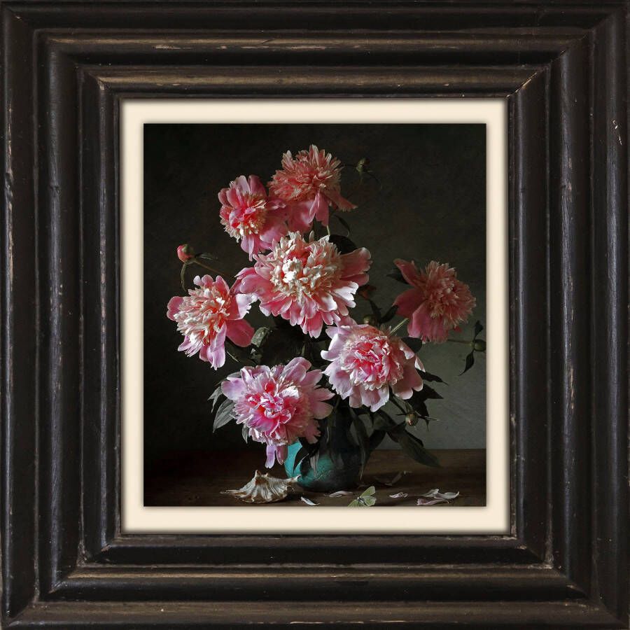 queence Artprint op linnen Bloemen Premium canvasstof handgemaakt in Duitsland 40x40cm