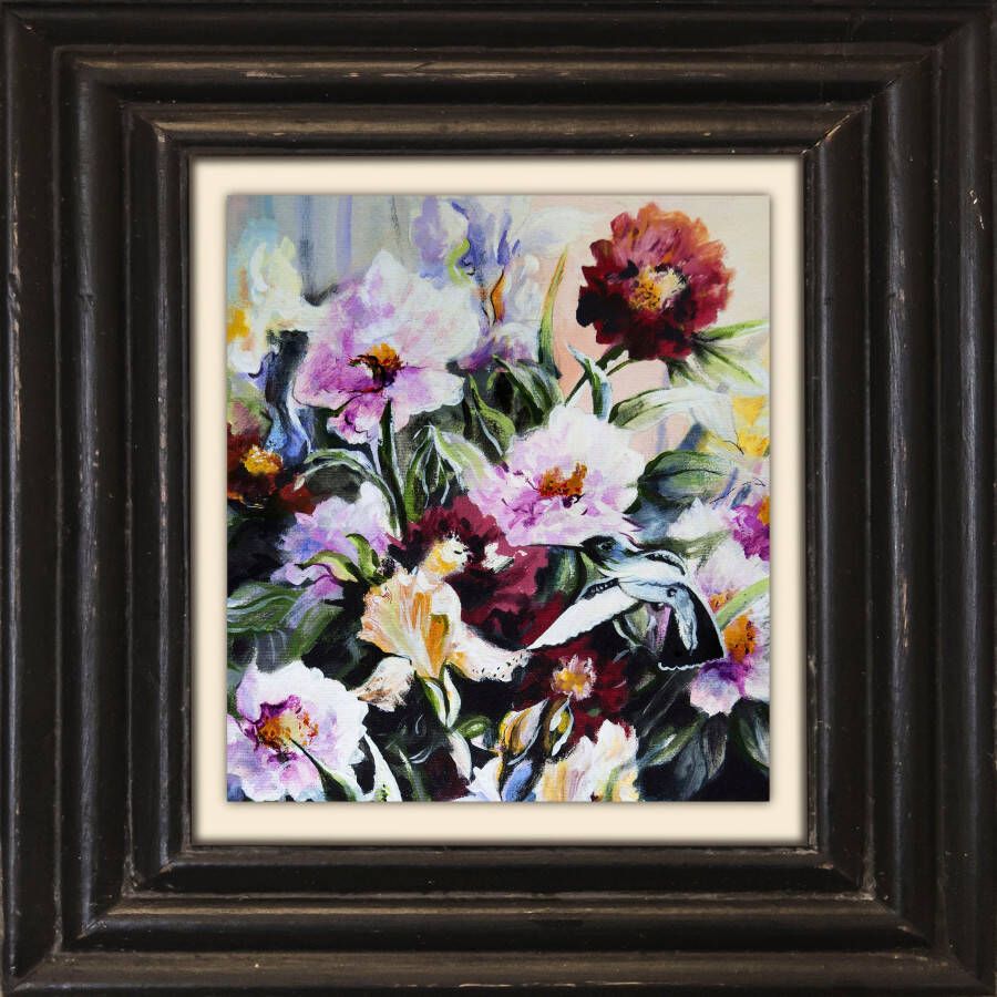 Queence Artprint op linnen Bloemen Premium canvasstof handgemaakt in Duitsland 40x40cm