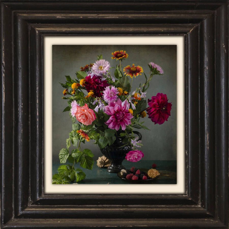 Queence Artprint op linnen Bloemen Premium canvasstof handgemaakt in Duitsland 40x40cm