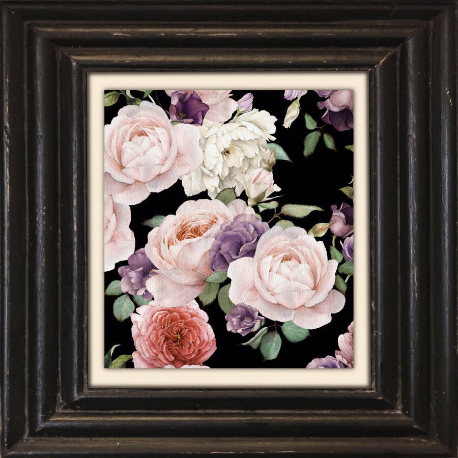 Queence Artprint op linnen Bloemen Premium canvasstof handgemaakt in Duitsland 40x40cm