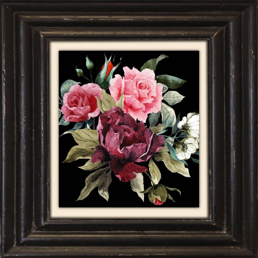 Queence Artprint op linnen Bloemen Premium canvasstof handgemaakt in Duitsland 40x40cm