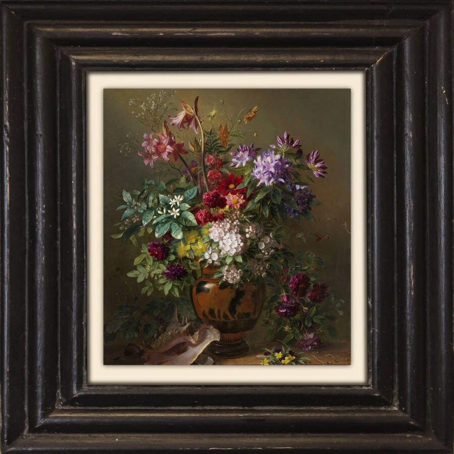 Queence Artprint op linnen Bloemen Premium canvasstof handgemaakt in Duitsland 40x40cm