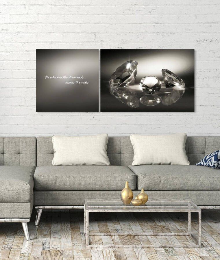 queence Artprint op linnen Diamonds Premium canvasstof handgemaakt in Duitsland uitspraak 2-delige set (set)