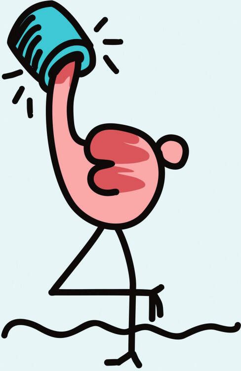 Queence Artprint op linnen Flamingo Premium canvasstof handgemaakt in Duitsland