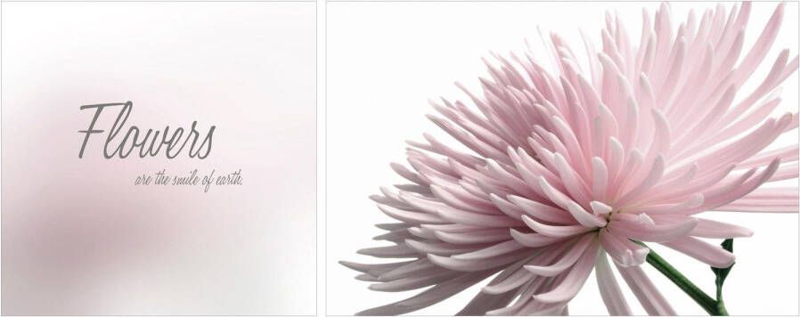 queence Artprint op linnen Flowers set van 2 (set)