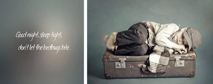 queence Artprint op linnen Good Night Premium canvasstof handgemaakt in Duitsland uitspraak 2-delige set (set)