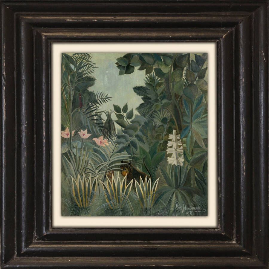 Queence Artprint op linnen Junglekleur Premium canvasstof handgemaakt in Duitsland 40x40cm