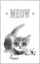 Queence Artprint op linnen Kat MEOW Premium canvasstof handgemaakt in Duitsland - Thumbnail 1