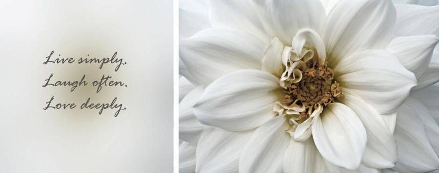 Queence Artprint op linnen Live Laugh & Love Premium canvasstof handgemaakt in Duitsland uitspraak 2-delige set (set)
