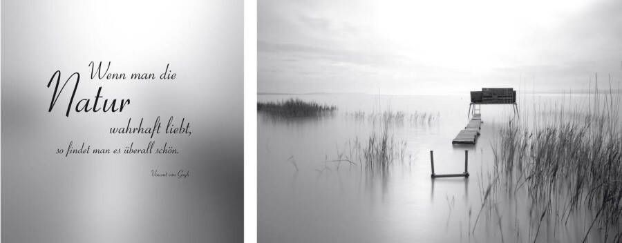 queence Artprint op linnen Natuur overal Premium canvasstof handgemaakt in Duitsland citaat 2-delige set (set)