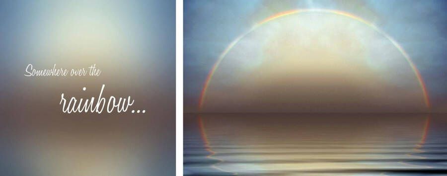 queence Artprint op linnen Rainbow Premium canvasstof handgemaakt in Duitsland uitspraak 2-delige set (set)