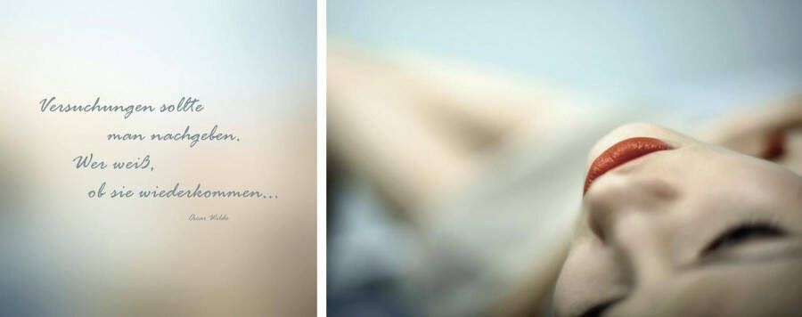 Queence Artprint op linnen Verleidingen Premium canvasstof handgemaakt in Duitsland citaat 2-delige set (set)