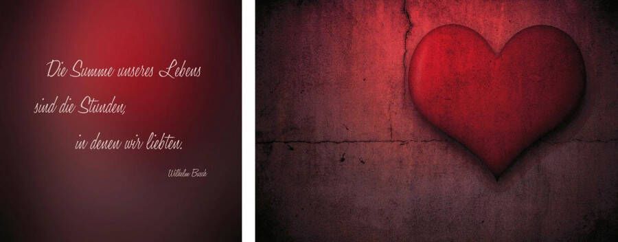 queence Artprint op linnen Zonden Premium canvasstof handgemaakt in Duitsland citaat 2-delige set (set)