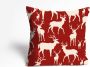 Queence Sierkussen Anthony Kussenhoes herten elanden rood kerst winterachtig kerstmotief (1 stuk) - Thumbnail 1