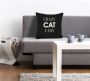 Queence Sierkussen Crazy Cat Lady Kussenhoes Crazy Cat Lady uitspraak zwart wit grappig kattenliefhebber (1 stuk) - Thumbnail 1