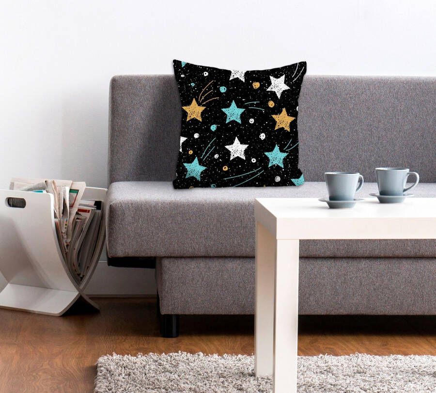 Queence Sierkussen Galaxy Kussenhoes galaxie sterren kleurrijke sterren universum nacht kleurrijk (1 stuk)