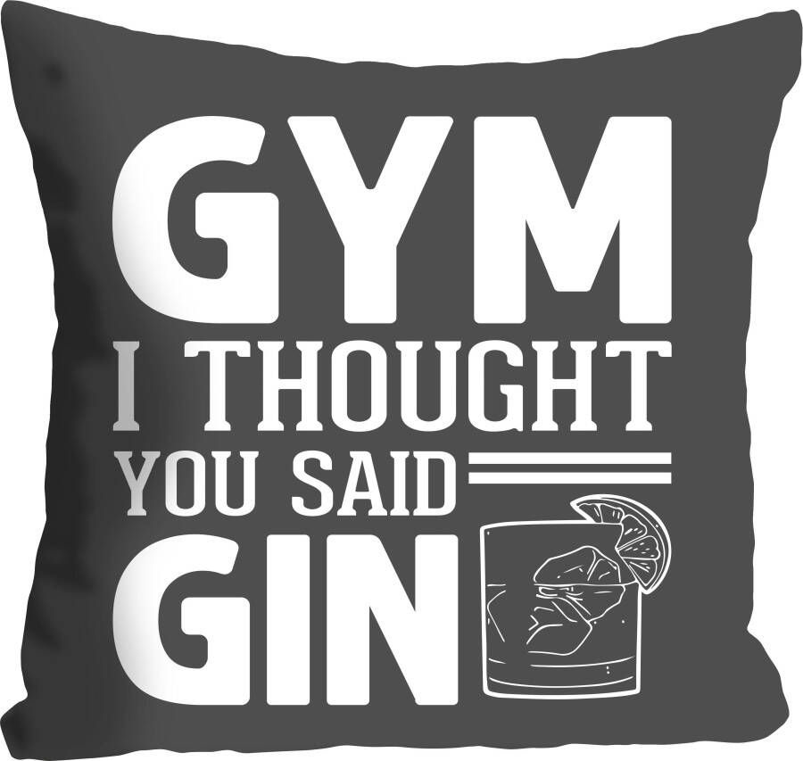 Queence Sierkussen GYM or GIN met een opschrift kussenovertrek zonder vulling(1 stuk)
