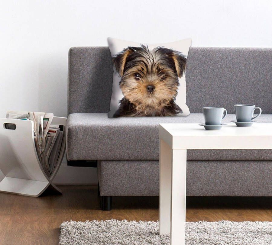 Queence Sierkussen Ines Kussenhoes hond schattig dierenmotief lief speels zacht vrolijk (1 stuk)