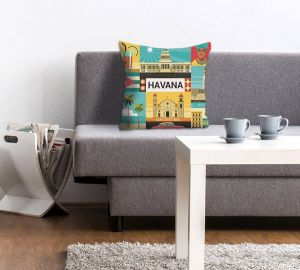 Queence Sierkussen Jannik met havana-letters en motieven (1 stuk)