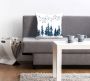Queence Sierkussen Kathi Kussenhoes kerstbomen witte achtergrond aquarel blauw (1 stuk) - Thumbnail 1