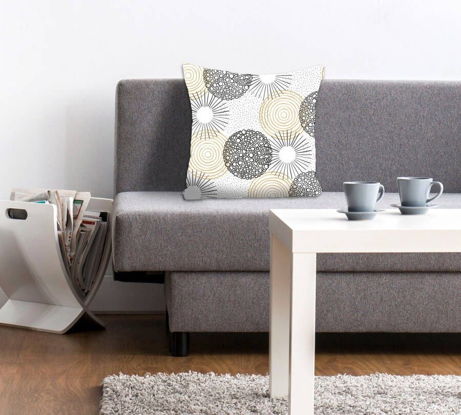 queence Sierkussen Katja Kussenhoes vormen patronen wit geometrisch minimalistisch modern (1 stuk)