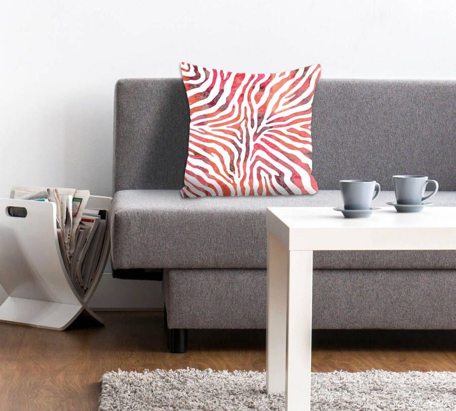 Queence Sierkussen Rene Kussenhoes dierenprint zebra-design strepenpatroon zwart wit wild (1 stuk)