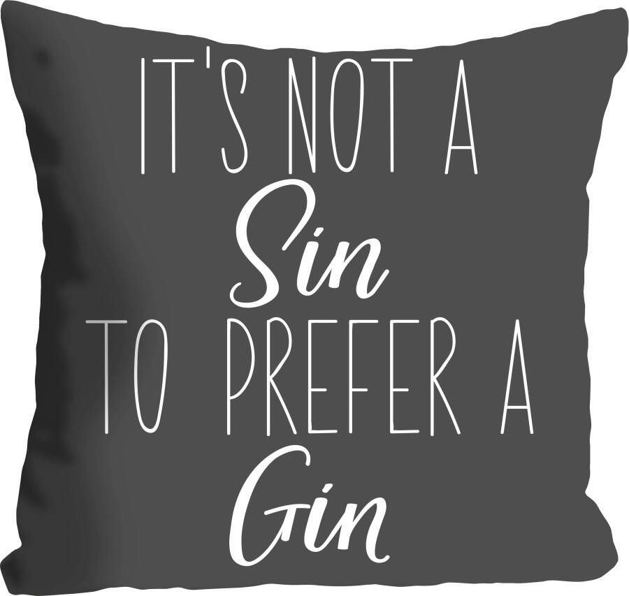 queence Sierkussen Sin gin met een opschrift kussenovertrek zonder vulling(1 stuk)